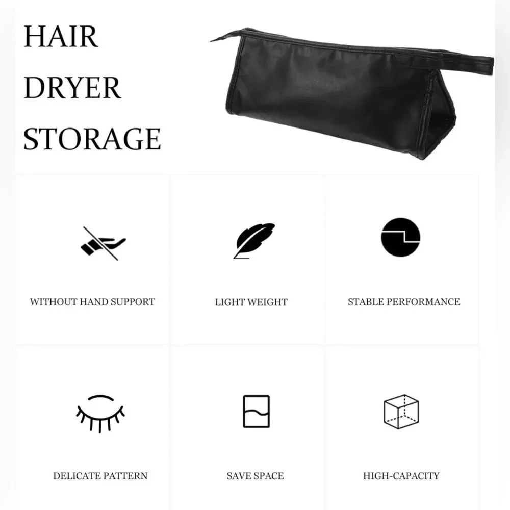 Hair Dryer Travel Bag Hair Dryer Case Portable Travel Carrying Bag Black